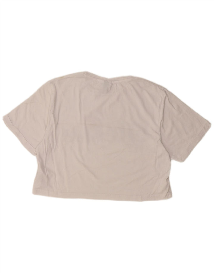 ELLESSE Женская укороченная футболка с рисунком Top UK 10, маленький белый хлопок