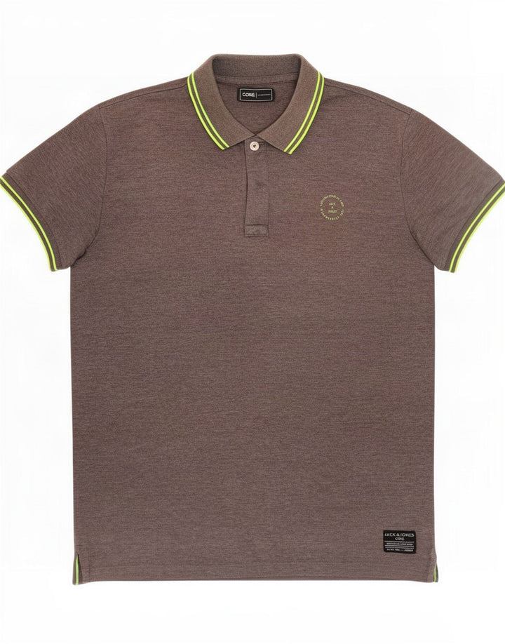 Мужская рубашка-поло Jack & Jones из полиэстера среднего серого цвета