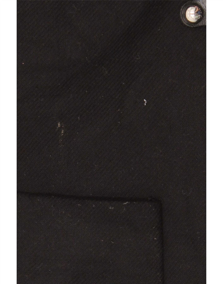 Женское пальто оверсайз с капюшоном Zara UK 10, маленькое, черное, шерстяное