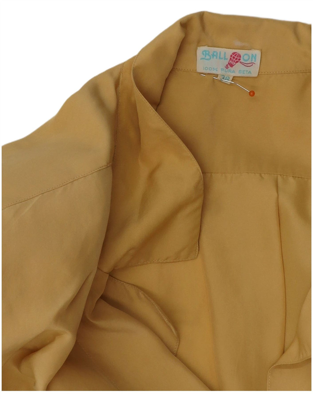 BALLOON Женская оверсайз-блузка-рубашка с коротким рукавом IT 38 XS Желтый Шелк