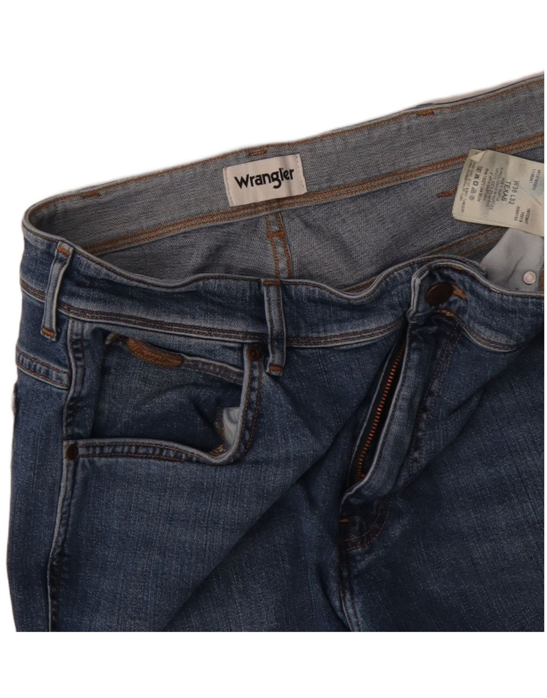 Мужские прямые джинсы WRANGLER Texas W36 L32, синий хлопок