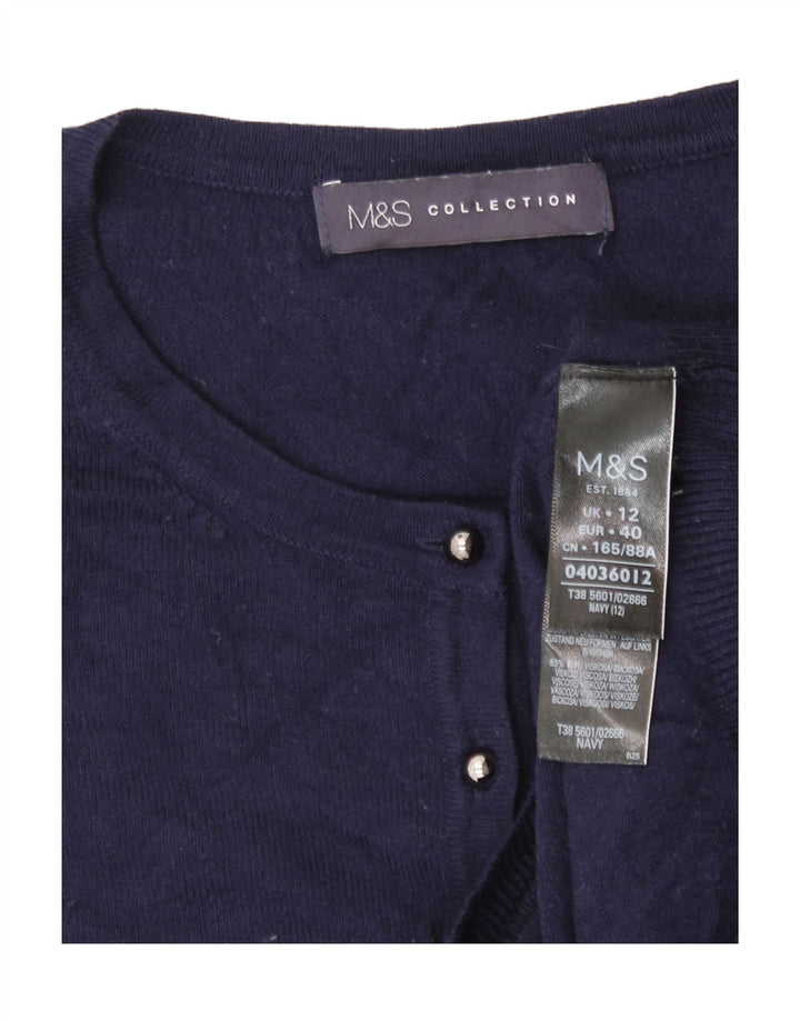 Женский кардиган Marks & Spencer UK 12, средний темно-синий из вискозы