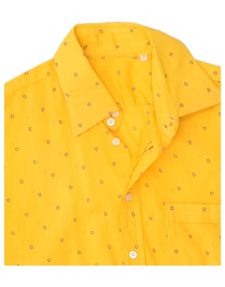 VINTAGE Mens Short Sleeve Shirt Size 15 1/2 40 Medium Yellow Spotted | Vintage Vintage | Thrift | Second-Hand Vintage | Used Clothing | Messina Hembry 