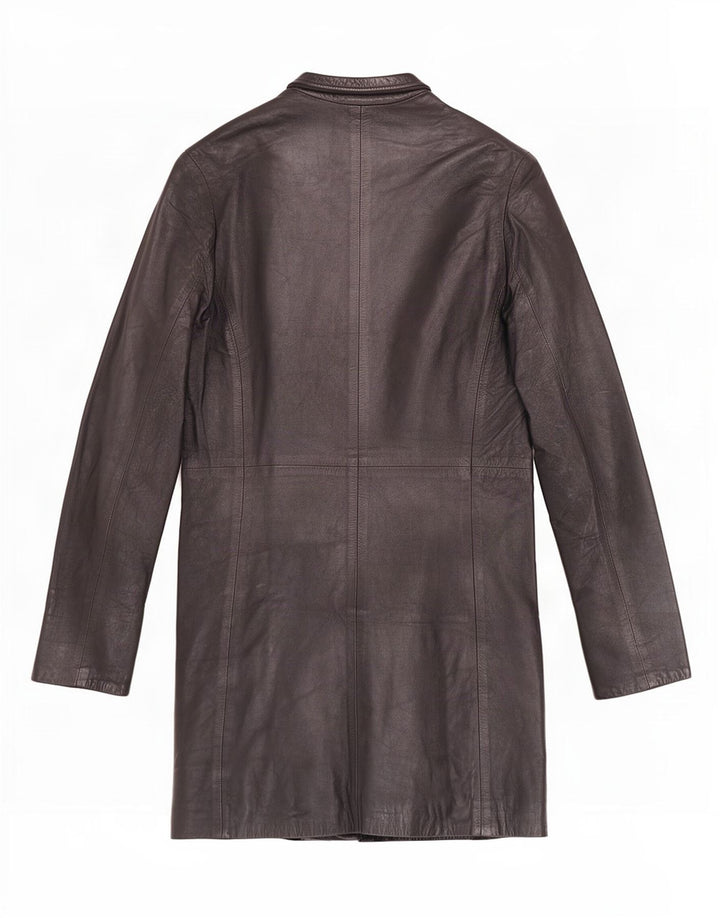 Винтажное женское кожаное пальто IT 44 Medium Black