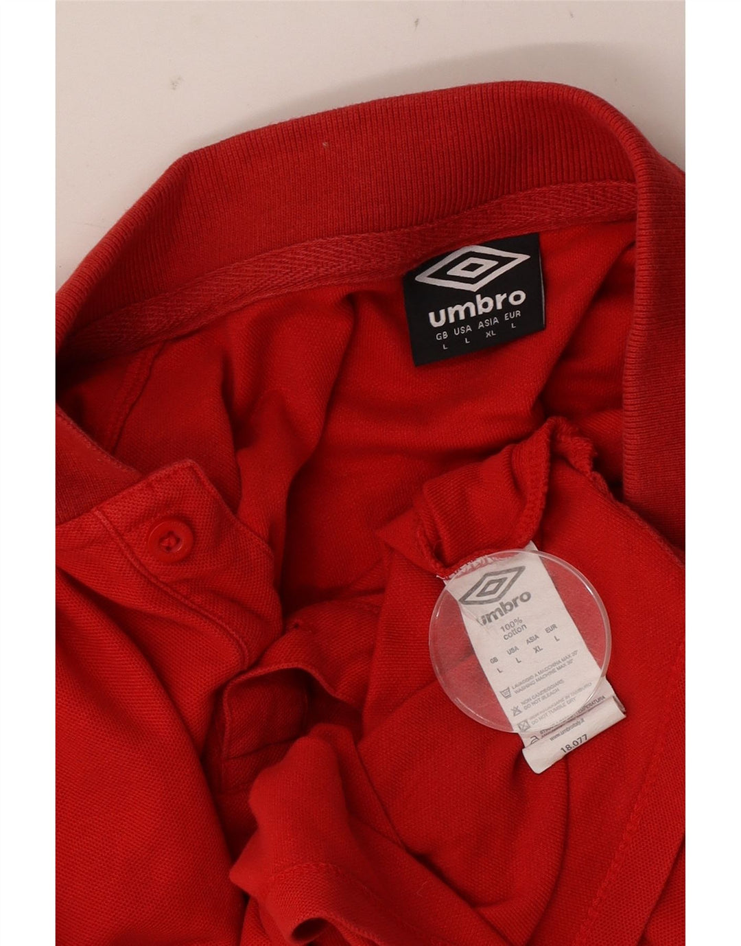 Мужская рубашка-поло Umbro, большая красная, хлопковая