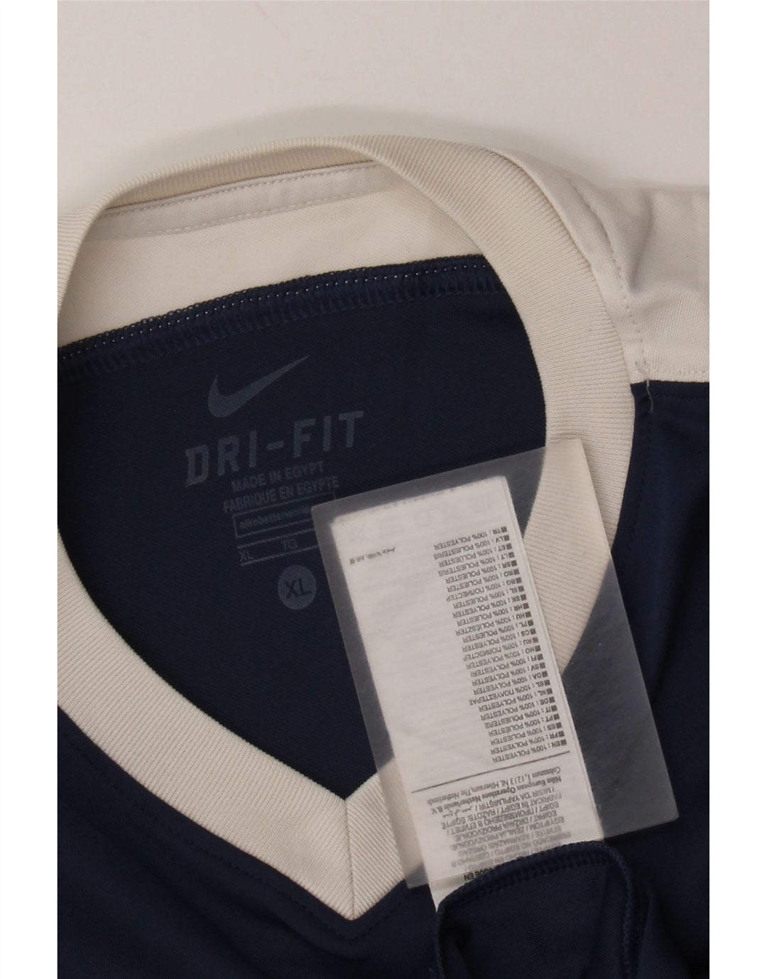 Мужская футболка Nike Dri Fit Top XL Темно-синяя, полиэстер с цветными блоками