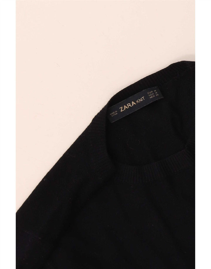 Женский джемпер с круглым вырезом Zara UK 12, средний темно-синий