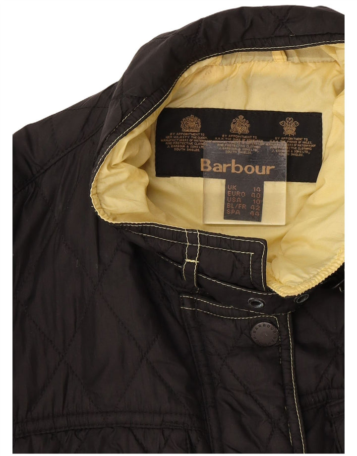 Женская стеганая куртка Barbour UK 14, большая черная