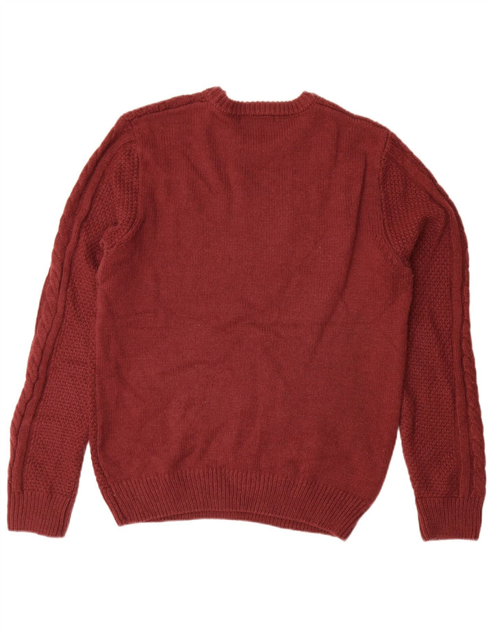 Мужской джемпер с воротником Crew Clothing, средний темно-бордовый акриловый свитер