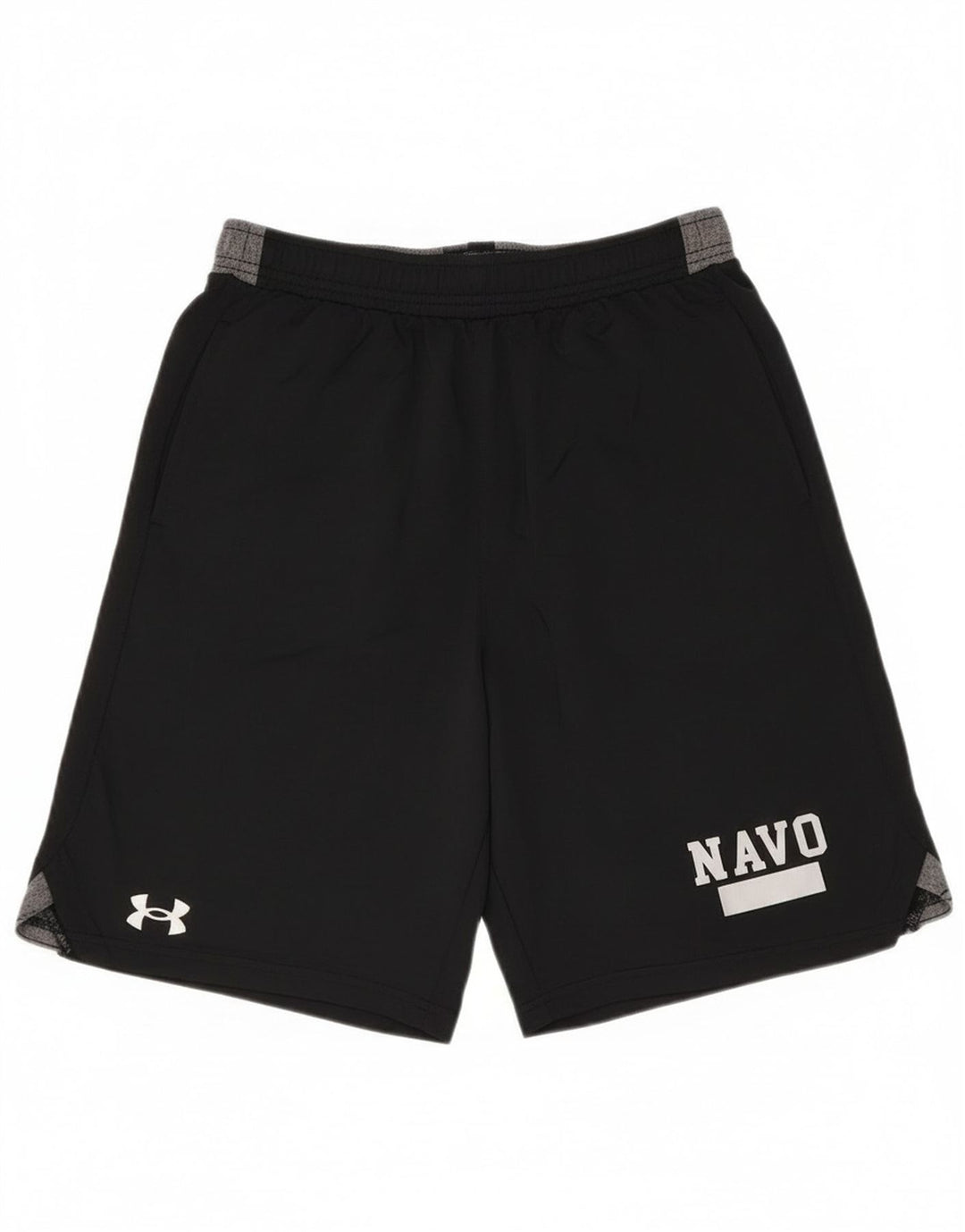Мужские спортивные шорты с графическим рисунком Under Armour, маленькие черные из полиэстера с цветными блоками