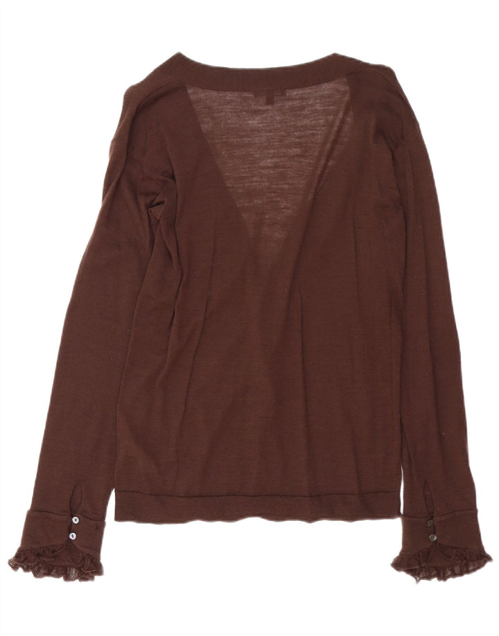 Женский кардиган MASSIMO DUTTI UK 14, большой, коричневый, шерсть