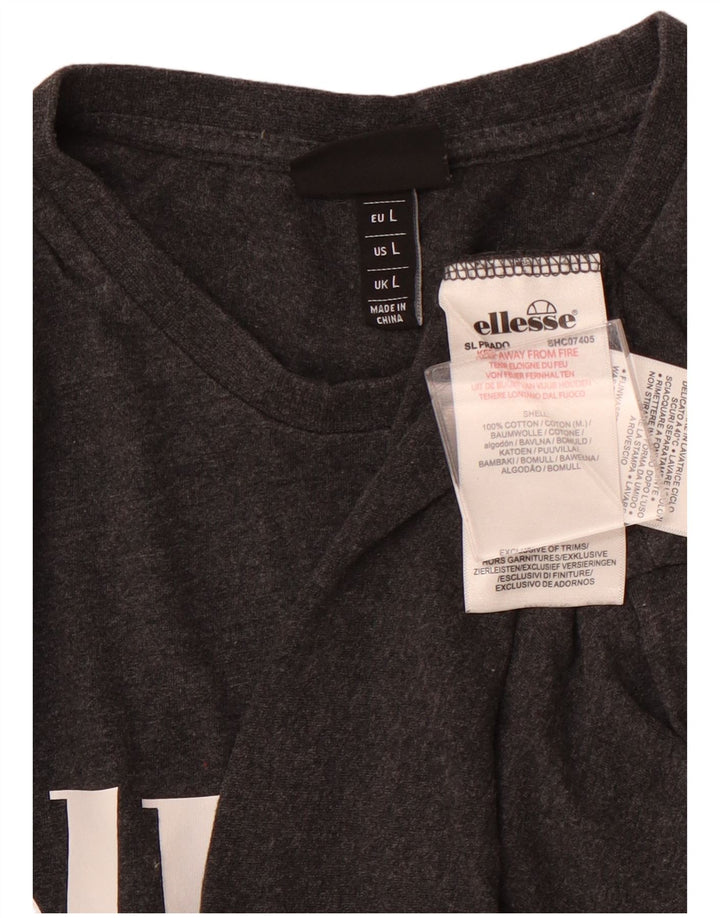 ELLESSE Женская футболка с графическим рисунком Top UK 14, большой серый хлопок