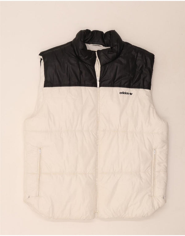 Мужской жилет Adidas Padded UK 42 XL, белый полиэстер с цветными блоками