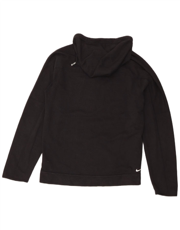 Мужской джемпер с капюшоном с графическим рисунком Nike Dri Fit, средний черный, хлопковый