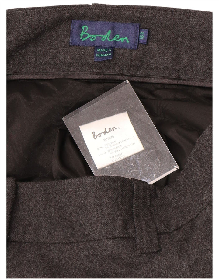 BODEN Womens Straight Suit Trousers UK 16 Large W36 L29 Grey Wool