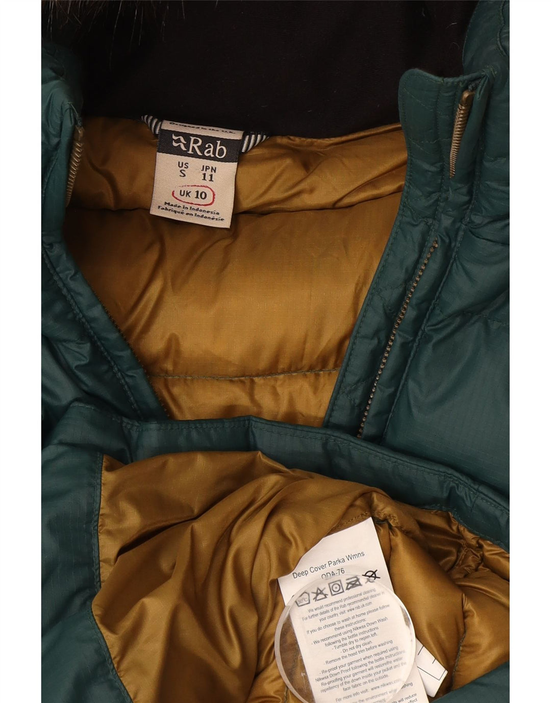 Женское пуховое пальто с капюшоном Rab UK 10, маленький зеленый полиамид