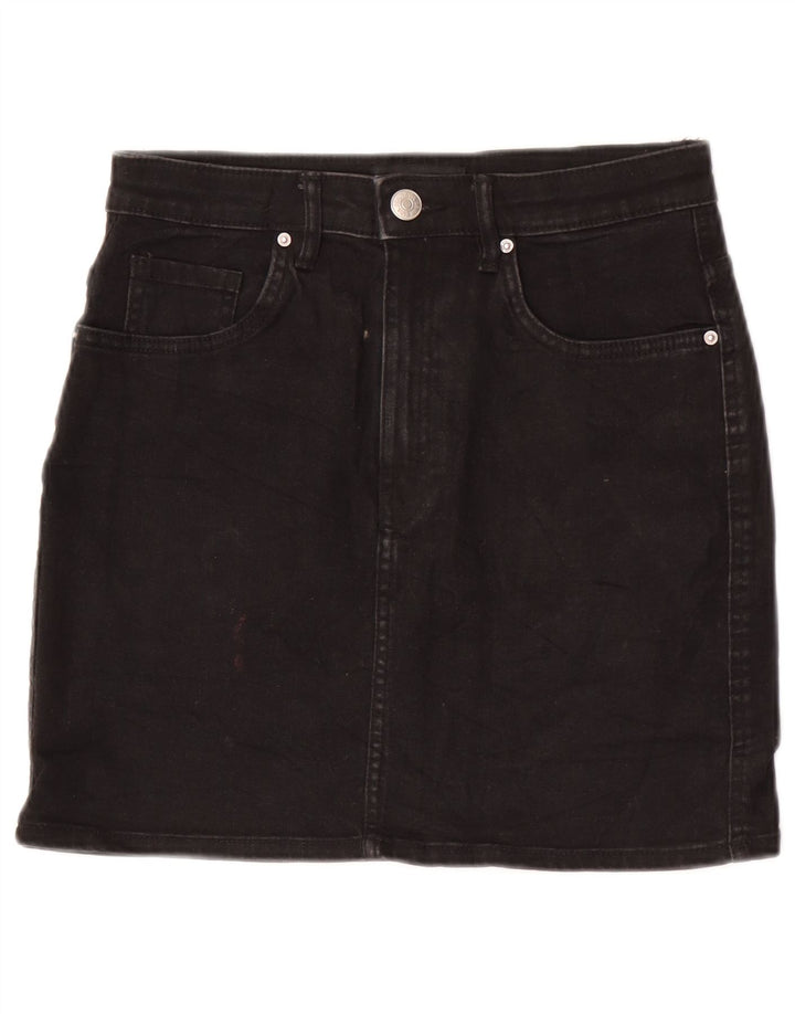 Женская джинсовая мини-юбка Zara Medium W28, черная