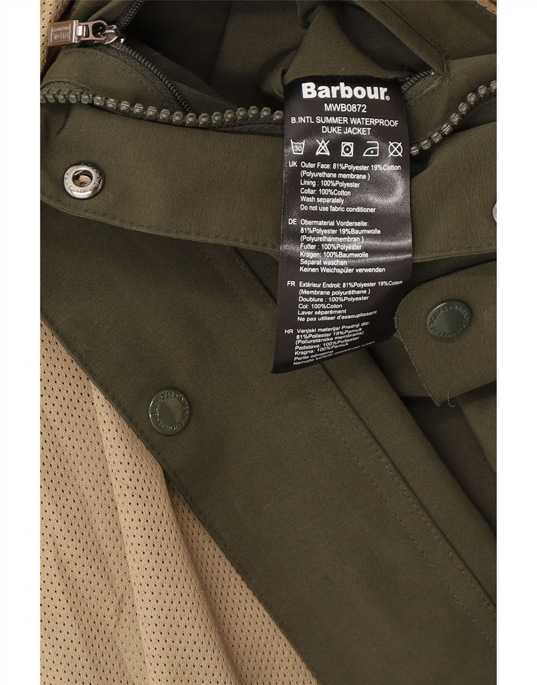 Мужская куртка Barbour UK 38, средний хаки, полиэстер