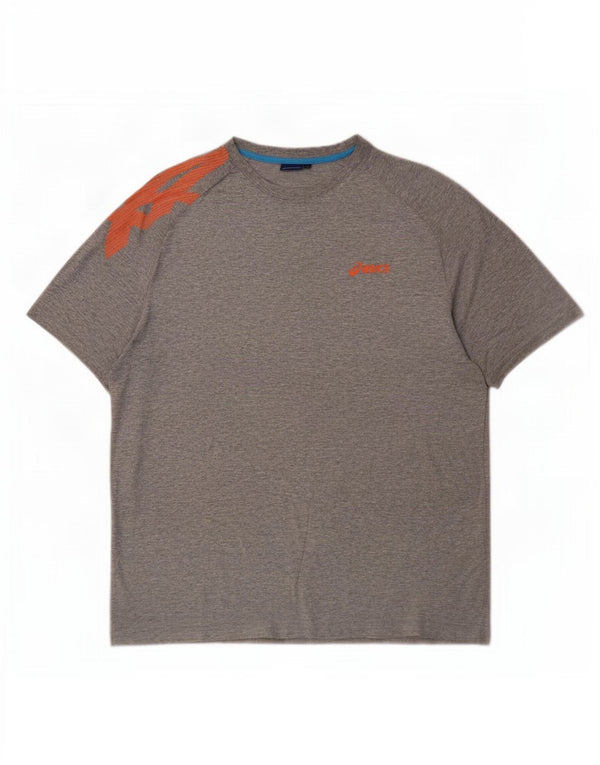 Мужская футболка с рисунком Asics Top XL Серый хлопок