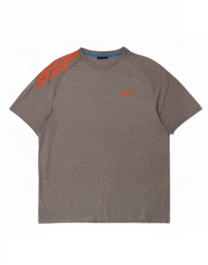 Мужская футболка с рисунком Asics Top XL Серый хлопок