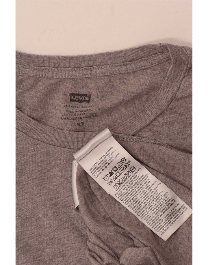Мужская футболка с рисунком Levi's, большой серый хлопок
