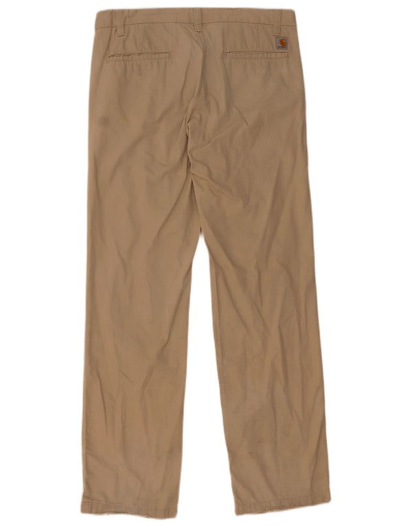 Carhartt Mens Straight Chino Trousers W32 L34 Beige Cotton