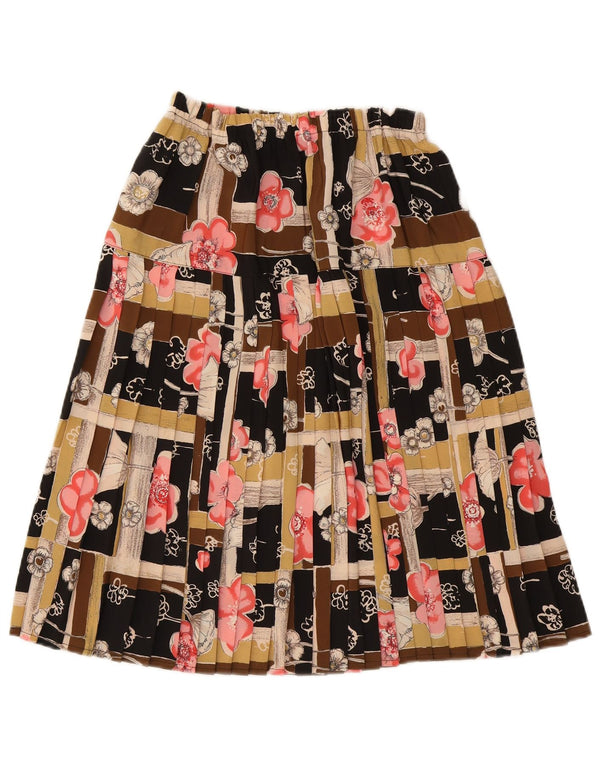 VINTAGE Womens High Waist A-Line Skirt IT 56 4XL W26 Multicoloured Floral