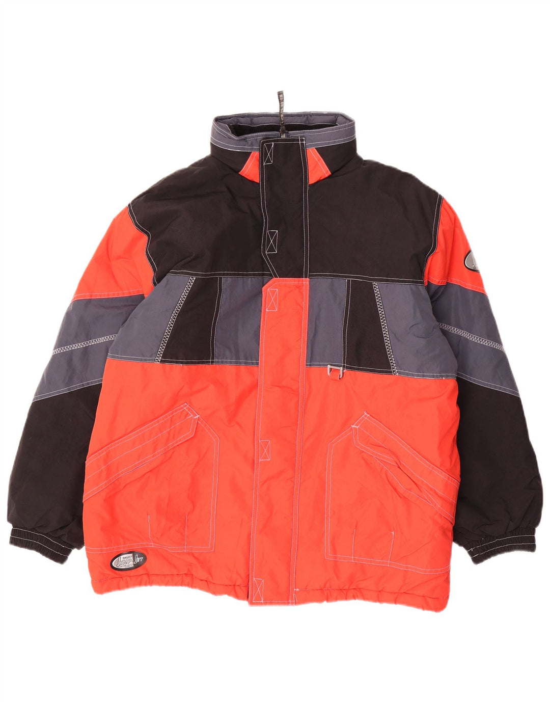 Мужская лыжная куртка Brugi UK 44 2XL Красная с цветными блоками из полиамида