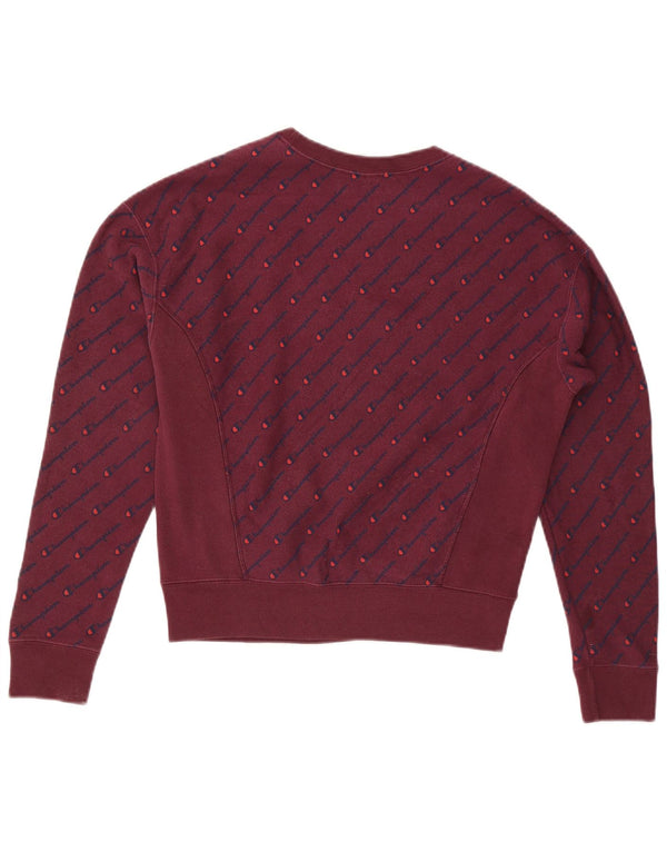 Женский джемпер оверсайз с рисунком Champion UK 10, маленький бордовый цвет