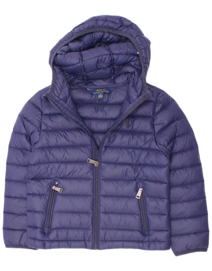 Утепленная куртка с капюшоном Polo Ralph Lauren для мальчиков 5–6 лет, темно-синий полиэстер