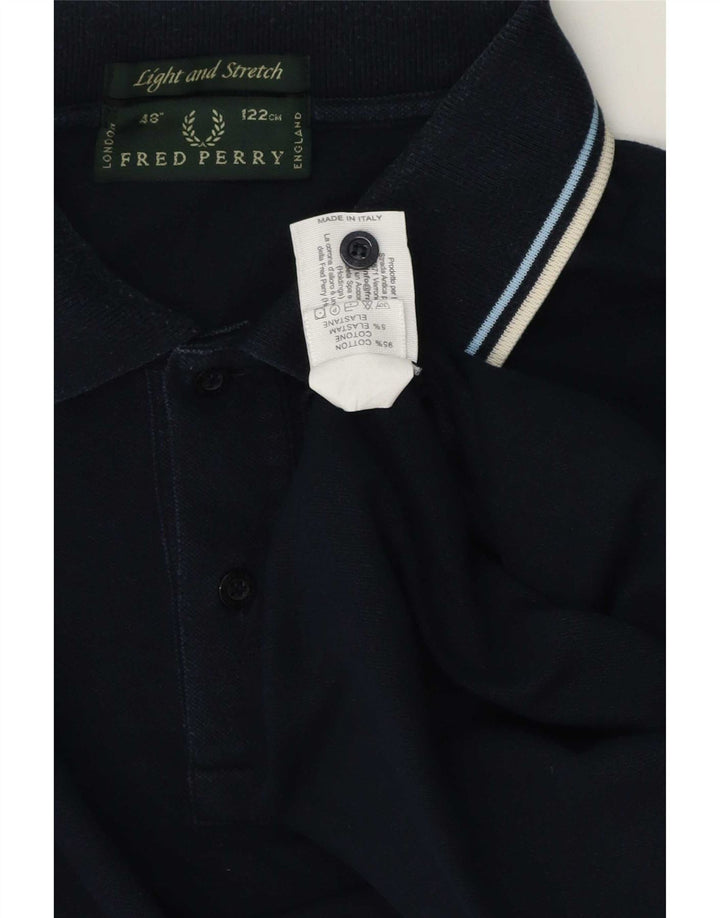 Мужская рубашка-поло Fred Perry, темно-синяя, хлопковая