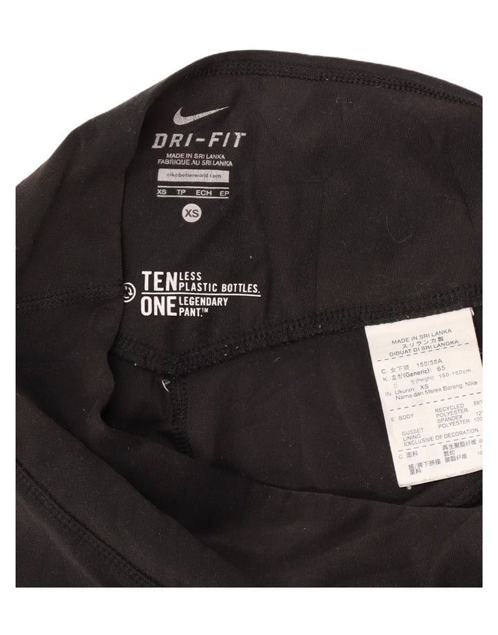 Женские леггинсы-капри Nike Dri Fit UK 4 XS, черный полиэстер