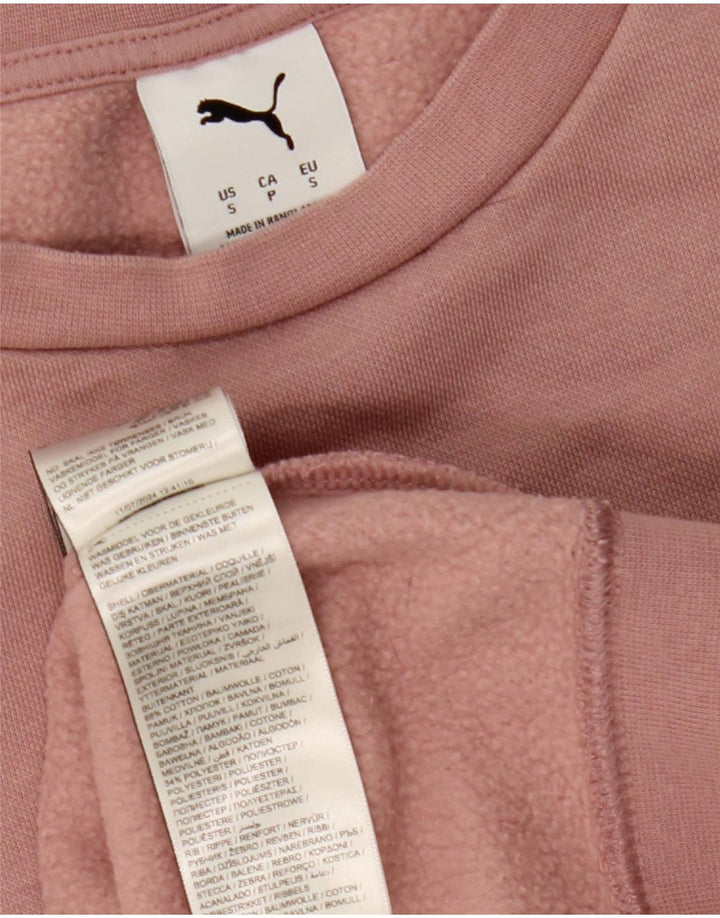 Женский свитер оверсайз Puma UK 10, маленький розовый хлопковый джемпер