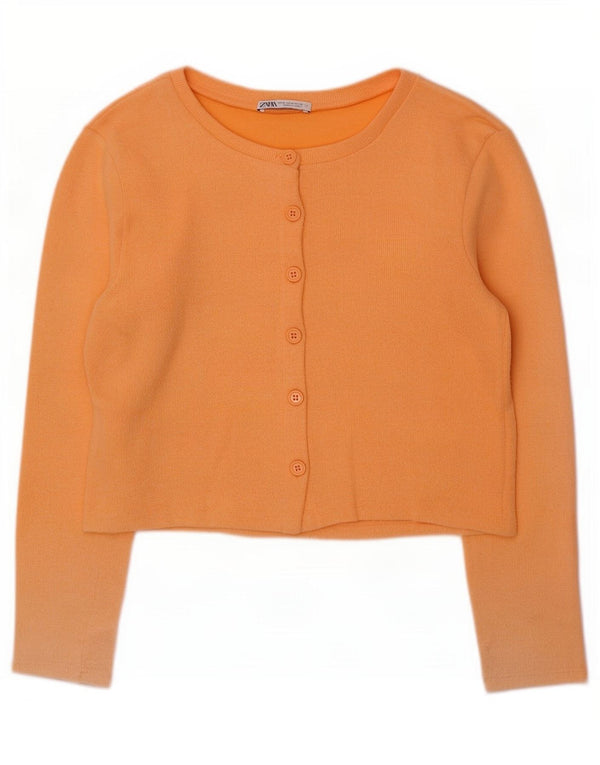 Женский укороченный кардиган Zara UK 12, средний оранжевый
