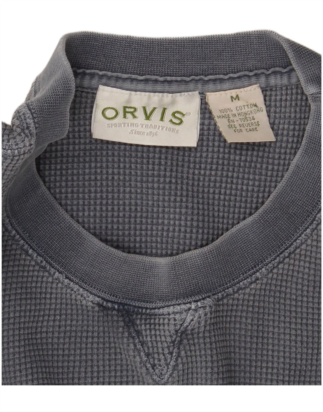 Мужской топ Orvis с длинным рукавом, средний серый хлопок