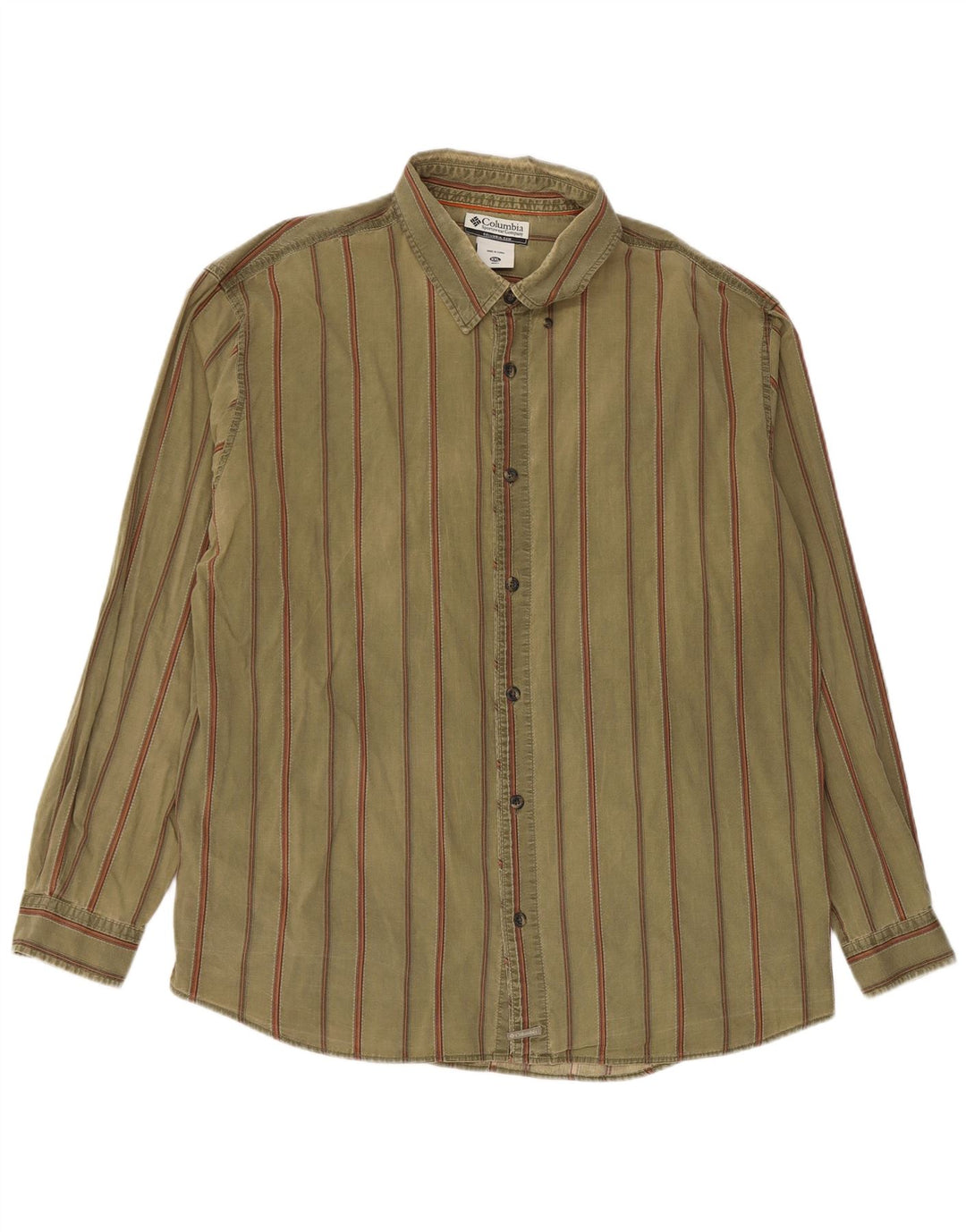 Женская рубашка Columbia 2XL, хлопок в полоску цвета хаки