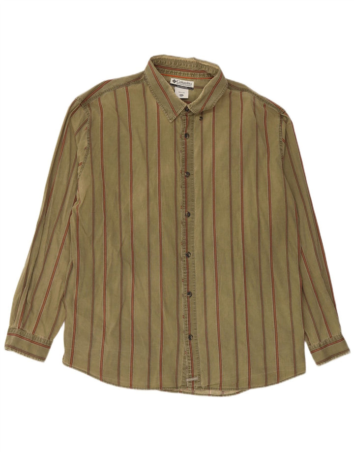 Женская рубашка Columbia 2XL, хлопок в полоску цвета хаки