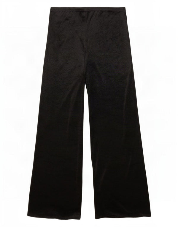 Topshop Женские широкие велюровые повседневные брюки UK 12 Medium W28 L30 Черные