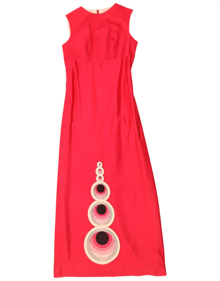 Винтажное женское платье макси без рукавов с рисунком, Великобритания, 10 шт., маленькое розовое