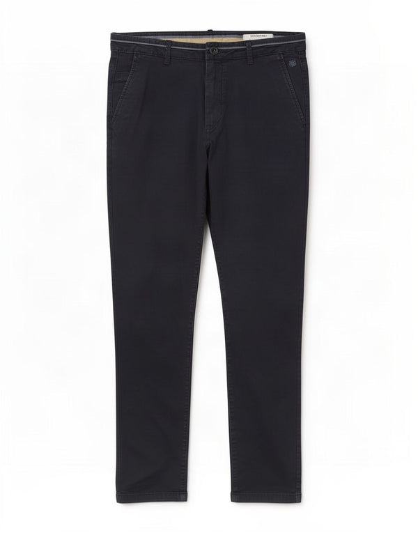 Springfield Mens Slim Chino Trousers W32 L30 Navy Blue Cotton