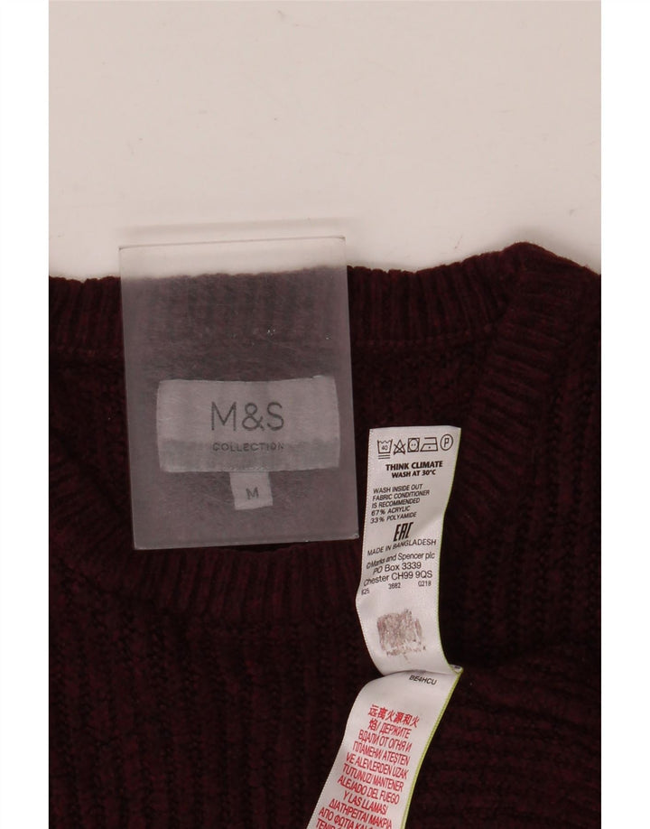 Мужской джемпер с круглым вырезом Marks & Spencer, средний бордовый акрил