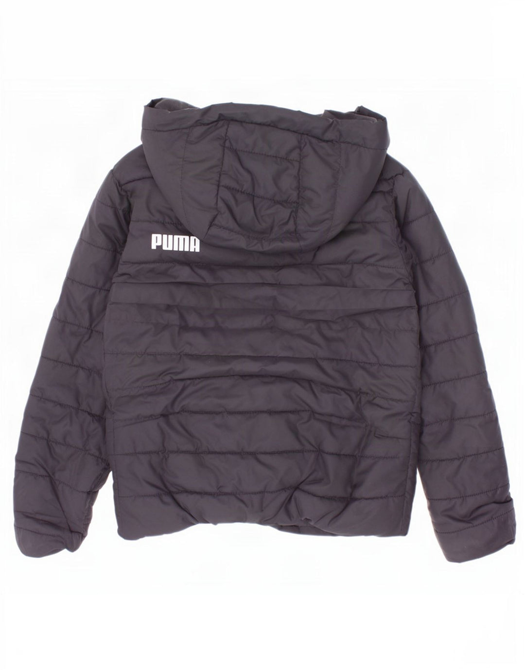 Пуховая куртка Puma для мальчиков с капюшоном 5-6 лет, черный полиэстер