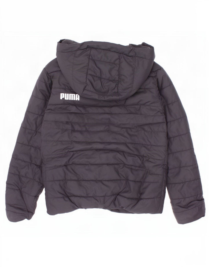 Пуховая куртка Puma для мальчиков с капюшоном 5-6 лет, черный полиэстер
