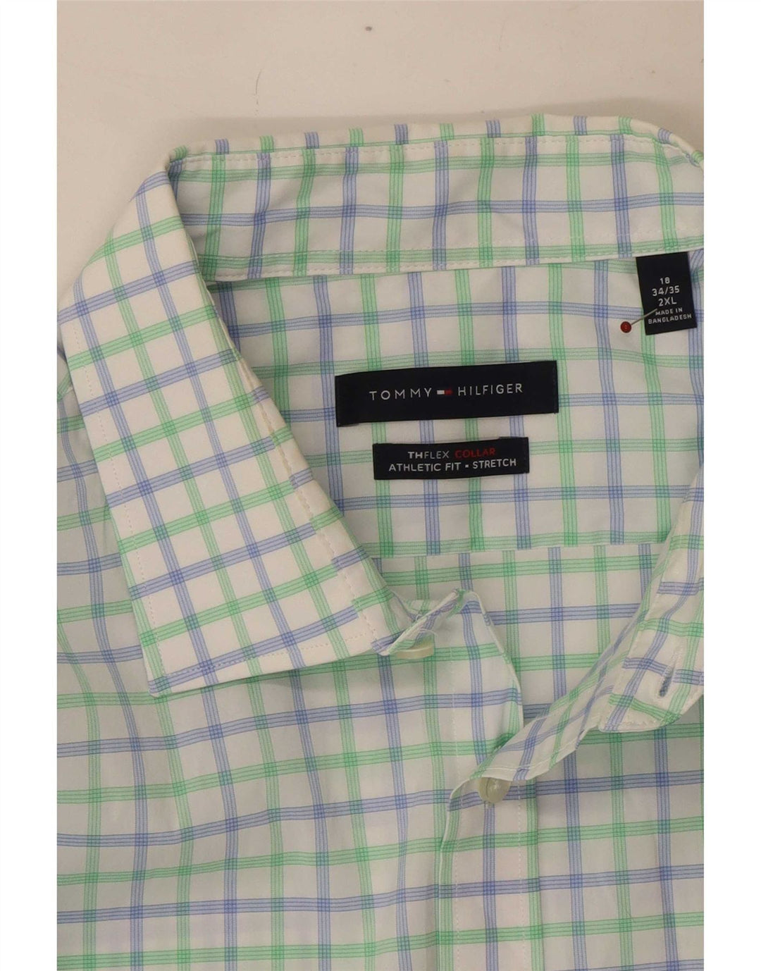 Мужская спортивная рубашка Tommy Hilfiger, размер 18, 2XL, разноцветная клетчатая клетка