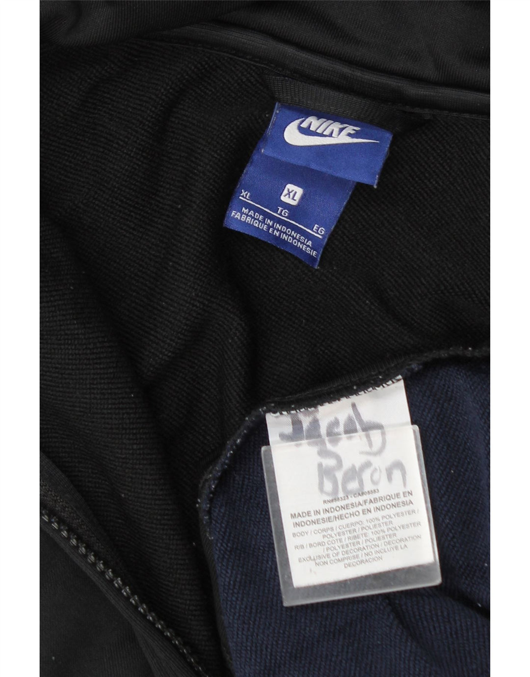Спортивный костюм Nike для мальчиков, верхняя куртка 13–14 лет, XL, черный полиэстер с цветными блоками