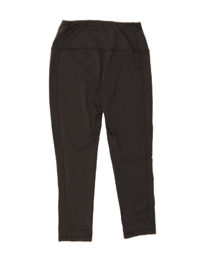 REEBOK Womens Crop Leggings UK 10 Small  Grey Polyester Vintage Reebok and Second-Hand Reebok from Messina Hembry 
