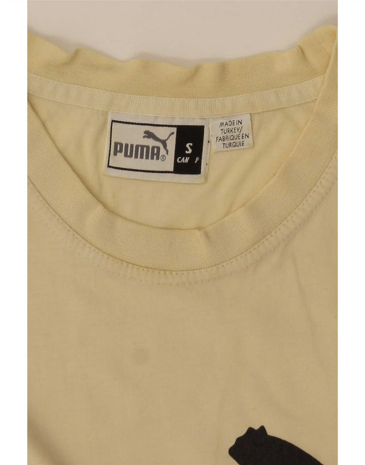 Мужская футболка с рисунком Puma, маленькая, желтая