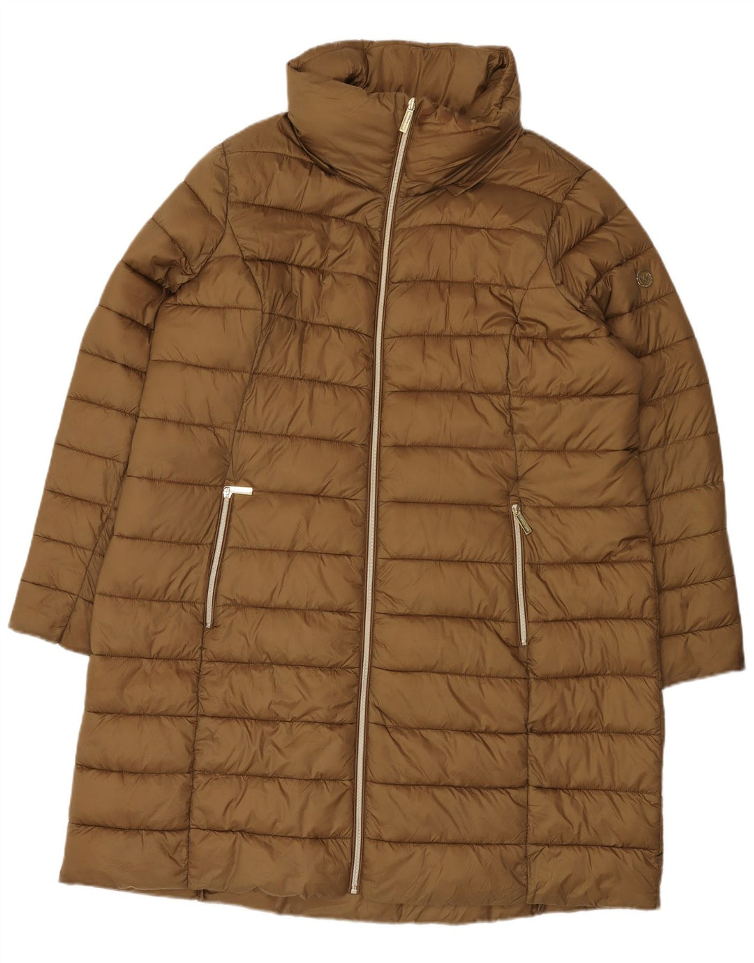 Женское стеганое пальто Michael Kors UK 20 2XL Коричневый нейлон