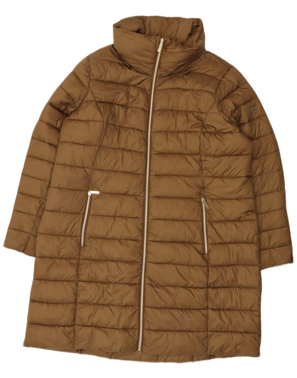 Женское стеганое пальто Michael Kors UK 20 2XL Коричневый нейлон