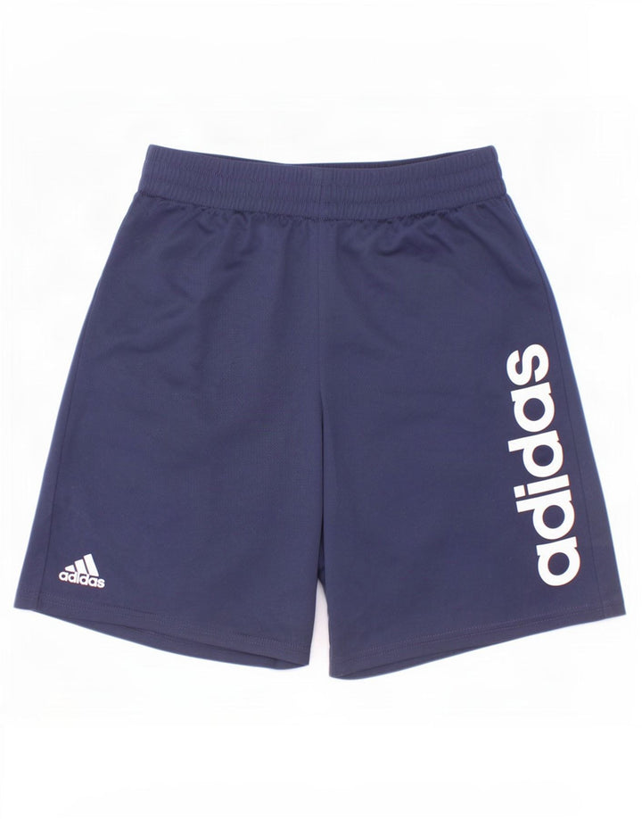 Спортивные шорты Adidas для мальчиков с графикой, 10–11 лет, средние, темно-синие, полиэстер